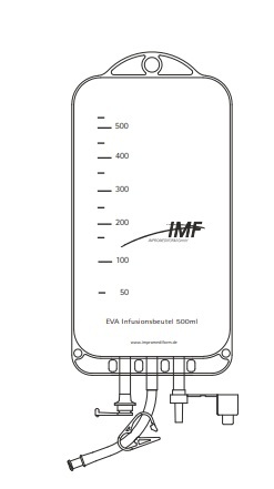 Светоустойчивый инфузионный мешок IMF желтого цвета с Люэр Локом, инъекционным портом для дополнительных инъекций 500 мл, MFL663, 2 шт