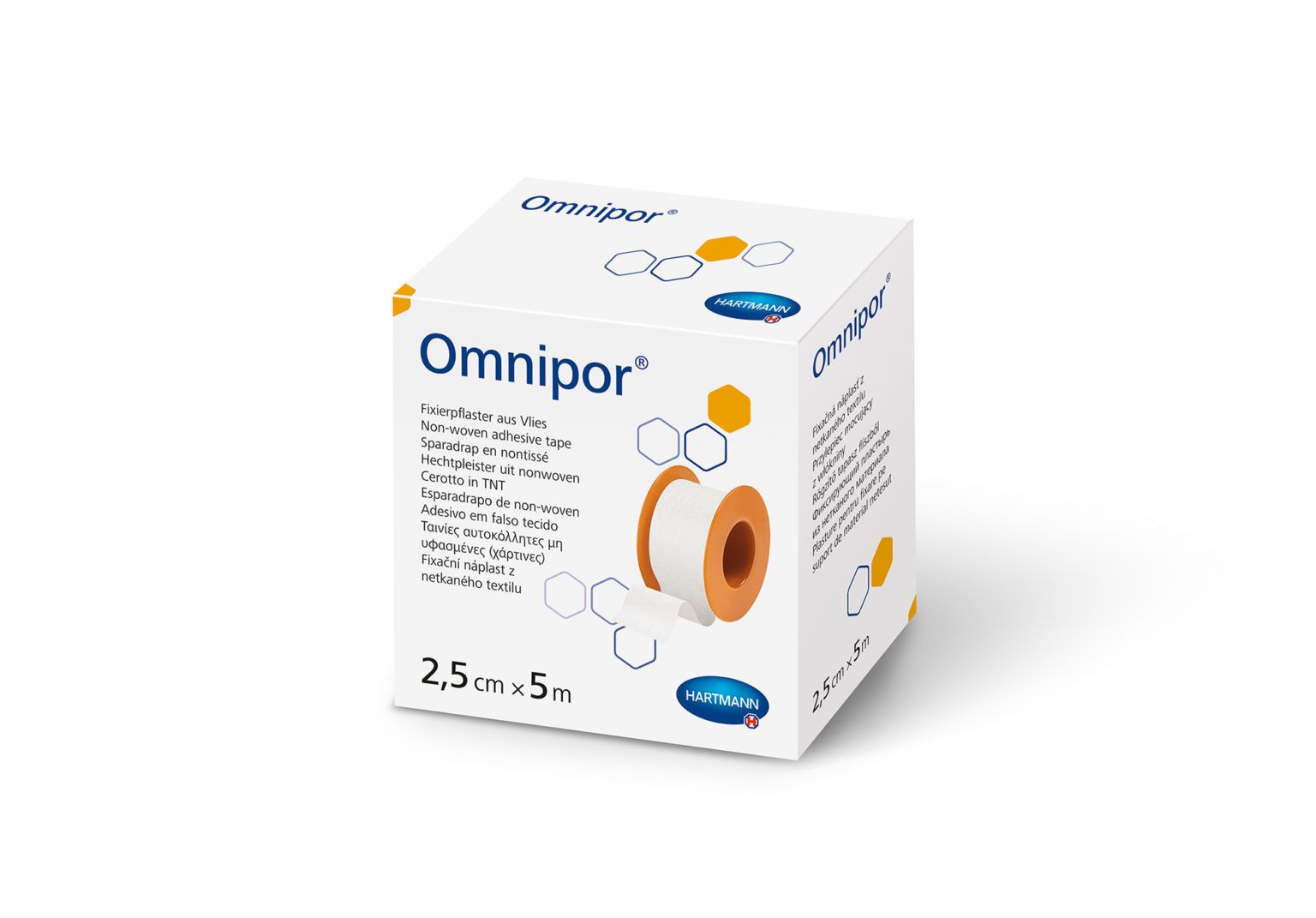 Пластырь Omnipor (Омнипор) фиксирующий из нетканного материала, 2,5 см х 5 м, 1 шт