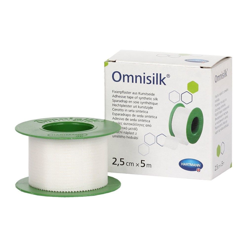 Пластырь Omnisilk (Омнисилк) фиксирующий из синтетического шелка, 2,5 см х 5 м, 1 шт