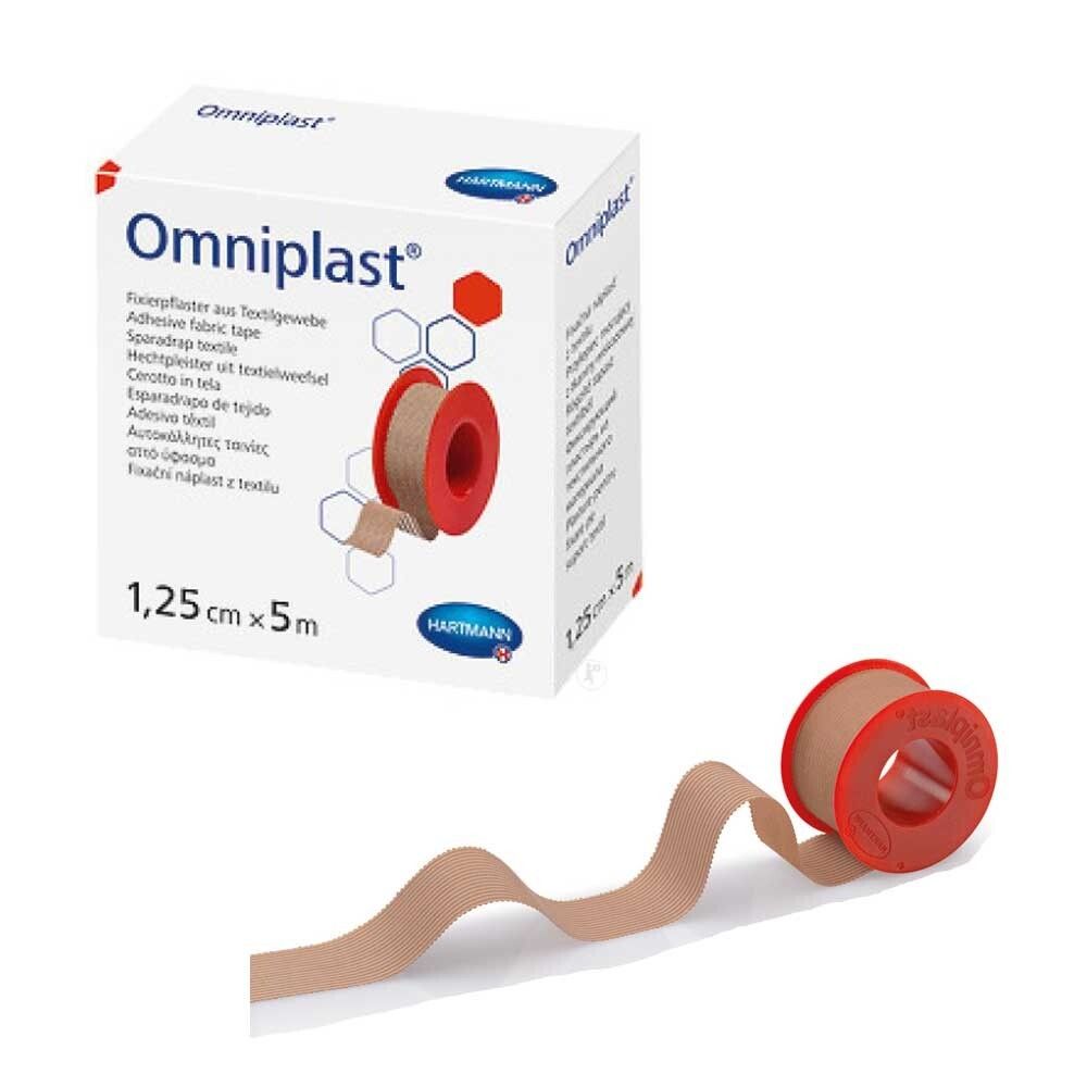Пластырь Omniplast (Омнипласт) фиксирующий из текстильной ткани, особо прочной фиксации 1,25 см х 5 м, 1 шт
