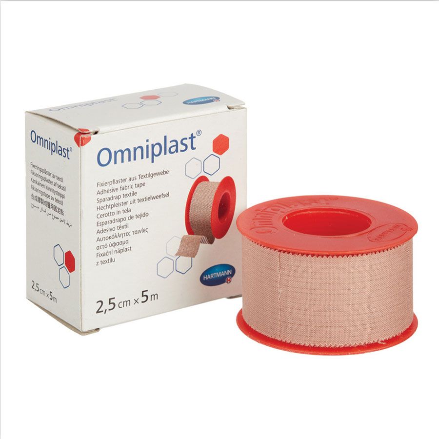 Пластырь Omniplast (Омнипласт) фиксирующий из текстильной ткани, 2,5 см х 5 м, 1 шт