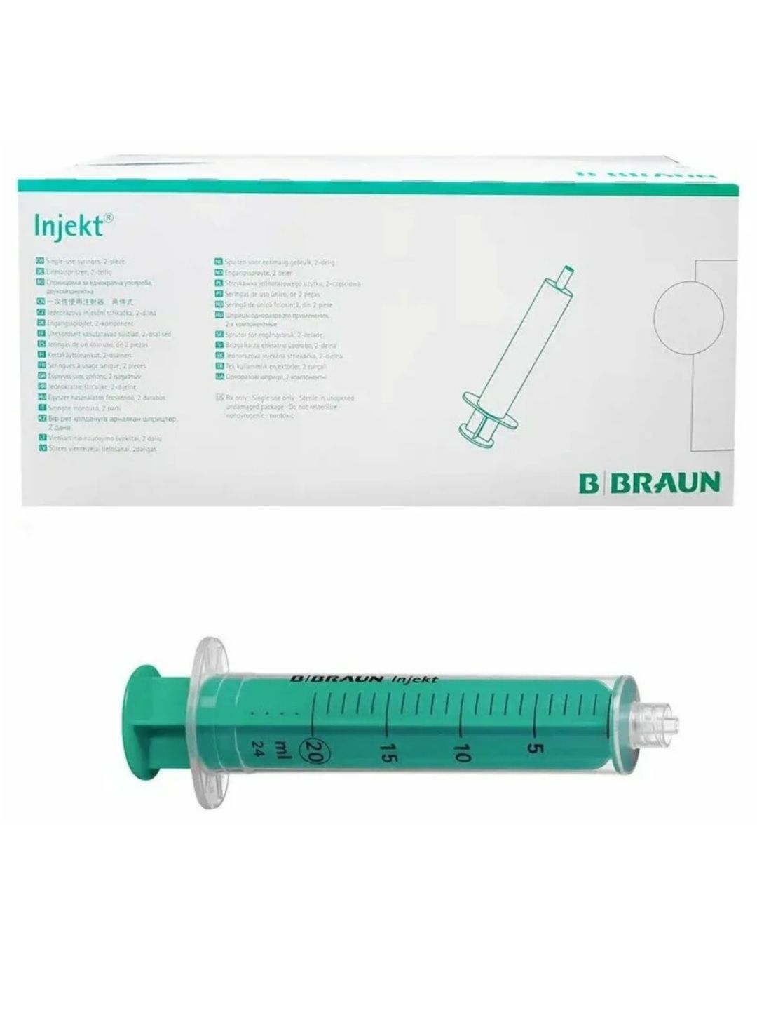 Шприц 20 мл B.Braun Injekt (Б.Браун Инжект), без иглы Луэр Лок, 10 шт 4606736V